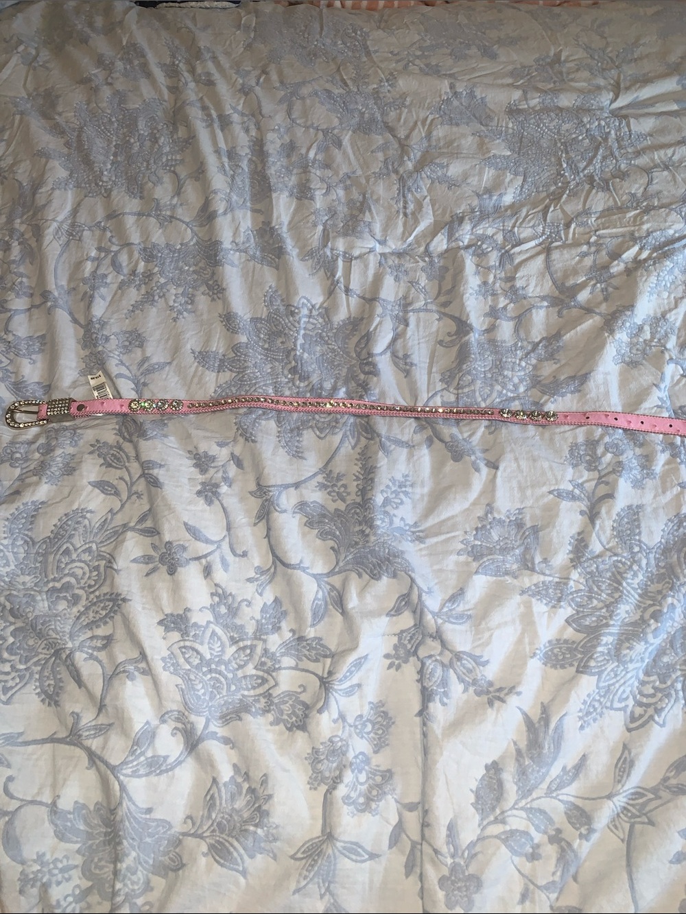Shyanne Pink Rhinestone Accent Leather Belt